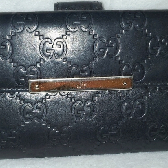 Gucci Black Guccissima Leather Flap Continental Wallet - Picture 3 of 16